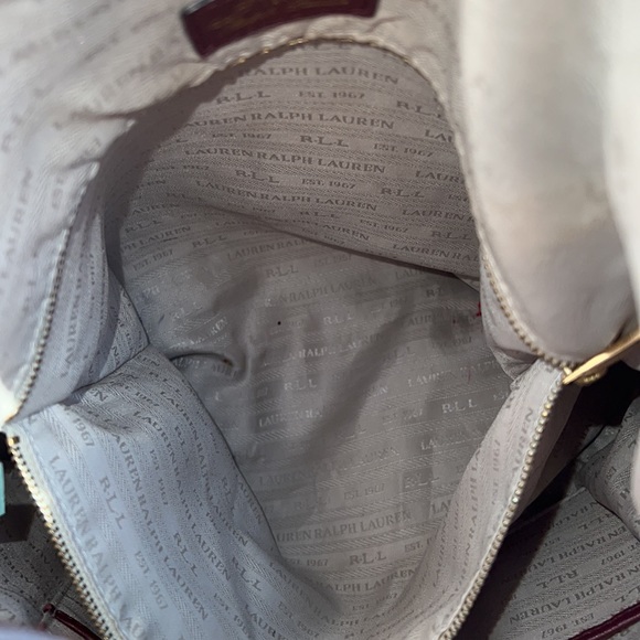 Ralph Lauren leather maroon berry burgundy large hobo bag purse Governors Lodge - Picture 4 of 17